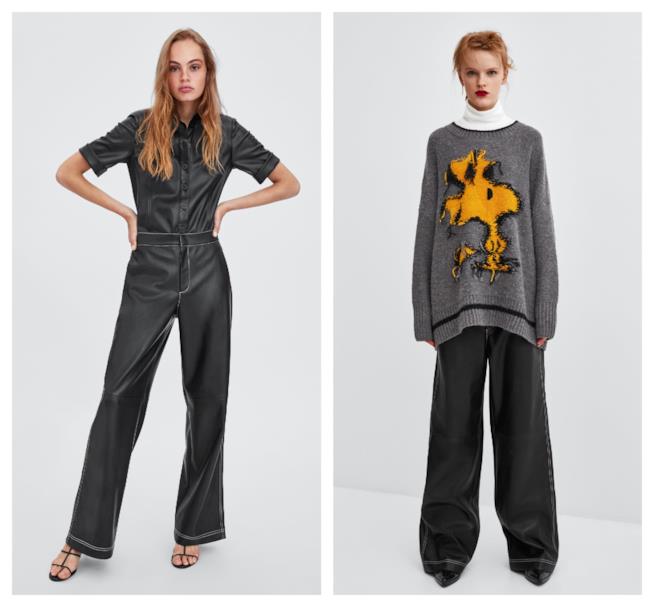 Pantaloni effetto pelle di moda per l'autunno inverno 2018-19 In pelle e similpelle i pantaloni di Zara autunno 2018