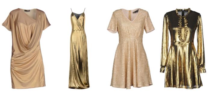 Vestiti mini e maxi dorati di moda per l'estate 2018 Mini e maxi abiti oro di tendenza per l'estate 2018