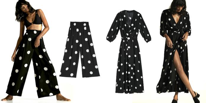 Moda Mare 2018 oysho: Pantaloni gamba larga a pois grandi e Vestito lungo a pois medi Moda Mare 2018 oysho: Pantaloni gamba larga a pois grandi e Vestito lungo a pois medi