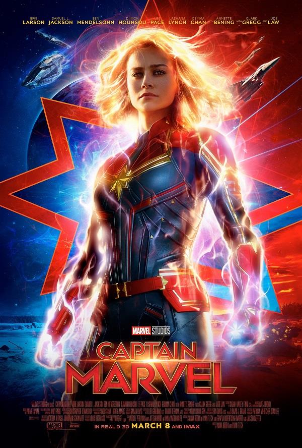 Il poster ufficiale di Captain Marvel Il poster americano di Captain Marvel