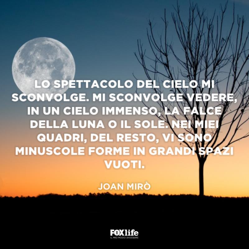 Frase Mirò Albero scheletrico sovrastato dalla luna