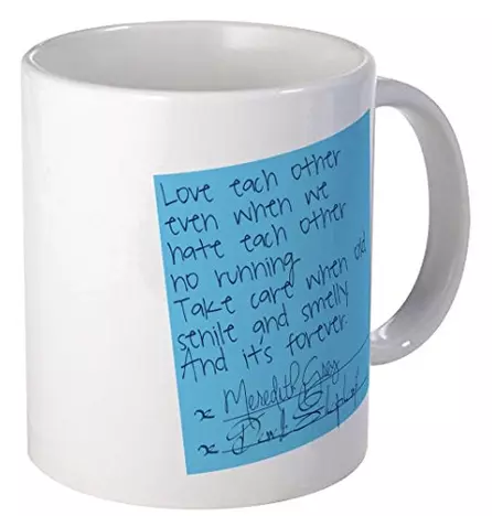 La tazza di Grey's Anatomy La tazza con il post-it di Grey's Anatomy