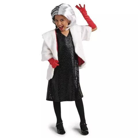Costume per bambini da Crudelia Demon Una bimba travestita da Crudelia Demon