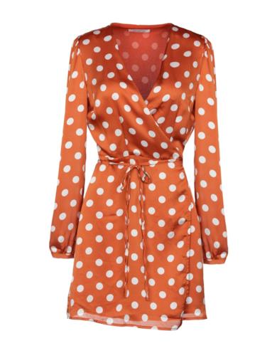 Vestito corto a pois ruggine