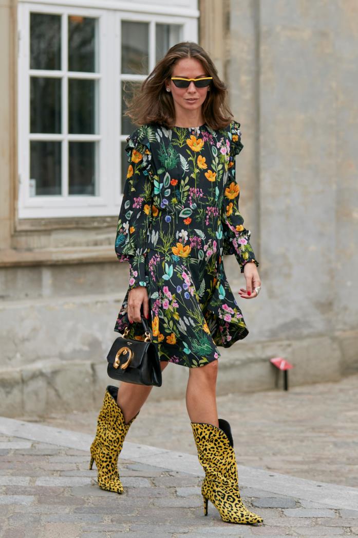 Leopardato fluo Outfit composto da fantasia leopardata fluo dallo Street Style di Copenhagen 2019