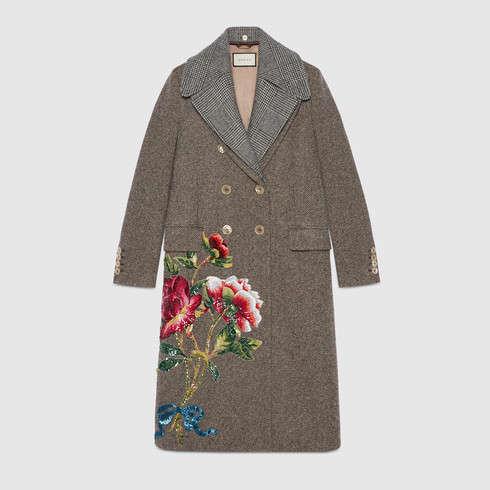 Cappotto autunno inverno 2017 2018 Gucci Cappotto autunno inverno 2017 2018 con ricami Gucci
