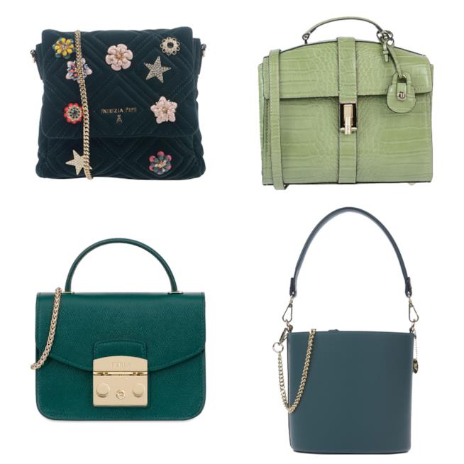 Borse in verde di moda per l'autunno inverno 2018-19 Borse verdi di tendenza per l'autunno inverno 2018-19