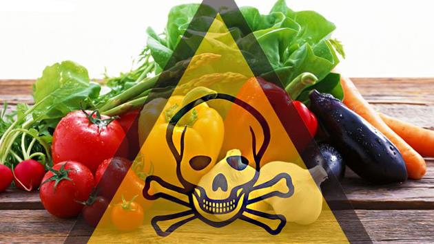 Alimenti pericolosi Verdura con il segno pericolo di morte