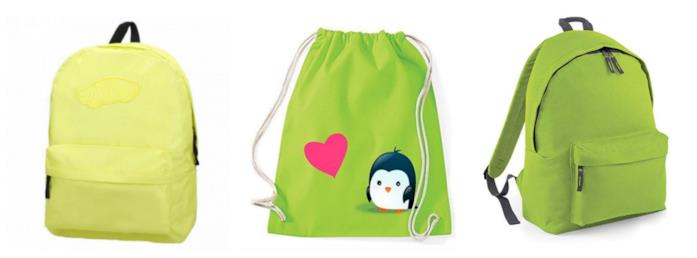 Zaini color lime Collage zainetti lime