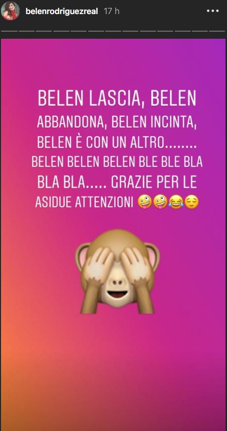 Belen Rodriguez risponde su Instagram ai gossip sulla fine della storia con Andrea Iannone Belen su Instagram