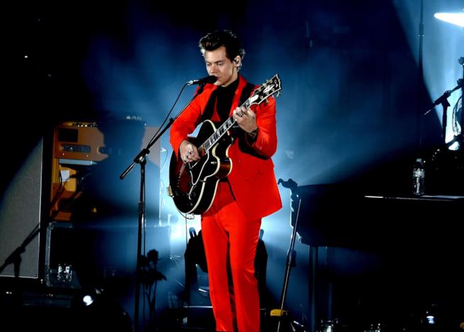 Harry Styles molestato dalle fan mentre era sul palco durante un concerto Harry Styles durante un concerto