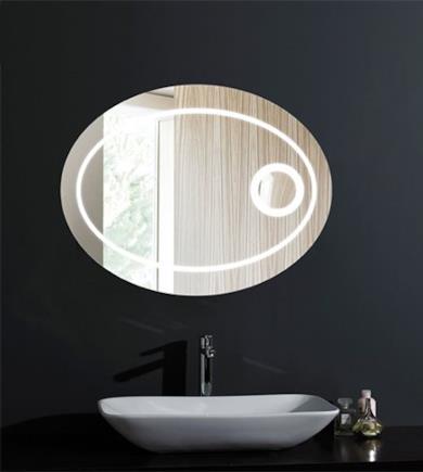 Specchiera ovale con retroilluminazione