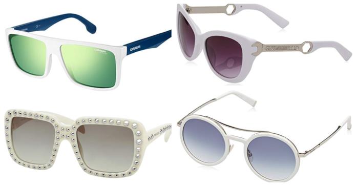 Occhiali da sole bianco di moda per l'autunno inverno 2018-19 Occhiali da sole bianco di tendenza per l'A/I 2018-19