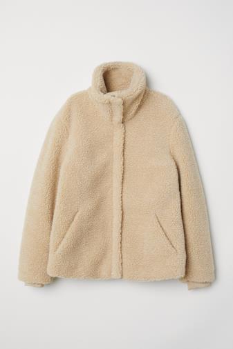 Giacca tipo pelliccia beige chiaro