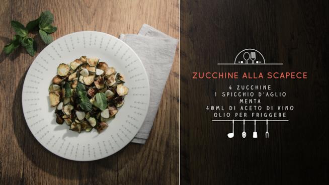 Zucchine alla scapece con marinatura di aceto, menta e aglio Zucchine alla scapece