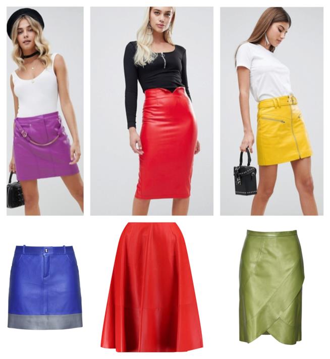 Gonne e mini in pelle ed ecopelle di moda per l'autunno inverno 2018-19 Le gonne in pelle e similpelle di tendenza per l'autunno inverno 2018-19