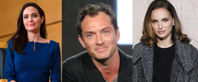 Angelina Jolie, Jude Law e Natalie Portman Tre foto di Angelina Jolie, Jude Law e Natalie Portman
