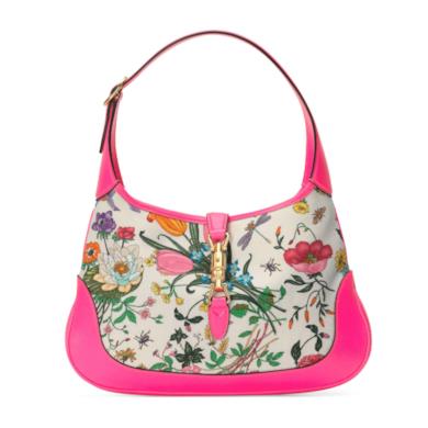 Borsa hobo Jackie con stampa Flora