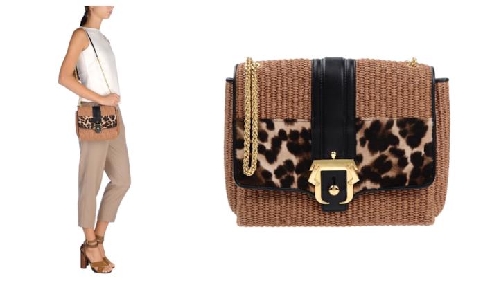 Borsa a tracolla in rafia e inserti in pelle di moda per l'autunno 2018 Borse a tracolla in rafia di tendenza per l'autunno 2018