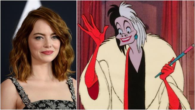Emma Stone interpreterà Crudelia De Mon in Cruella Emma Stone e Crudelia De Mon