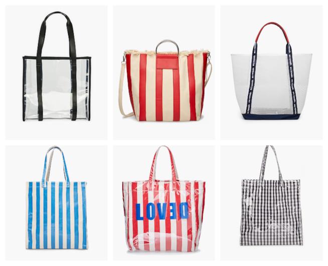 Le shopping bag per il mare di moda estate 2019 Colorate e in plastica, le shopping bag per il mare