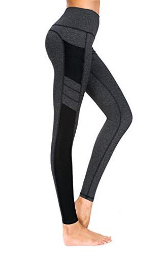 New Mincc Leggings Donna Pantaloni da Corsa Fitness Sportivi Yoga Allenamento Dimagranti Tasca Tasche (Nero XS)