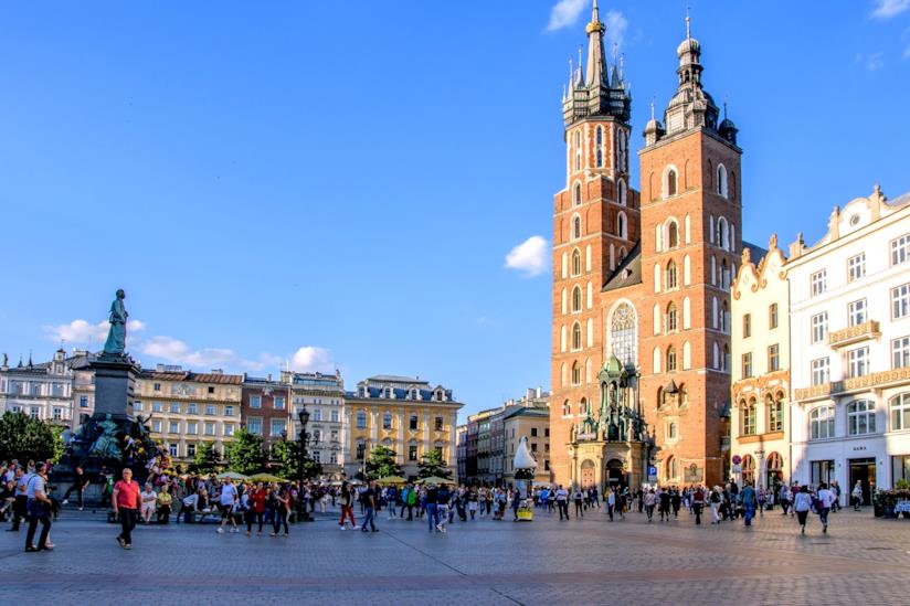 Piazza del Mercato a Cracovia La città vecchia di Cracovia