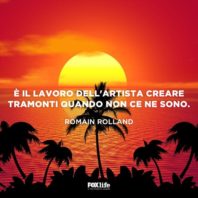 Frase Rolland Palme al tramonto in penombra