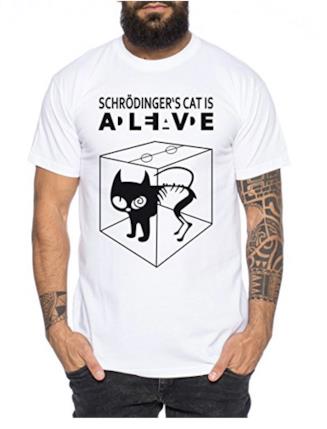 La t-shirt del gatto di Schrödinger La t-shirt con il gatto di Schrödinger ispirata a The Big Bang Theory