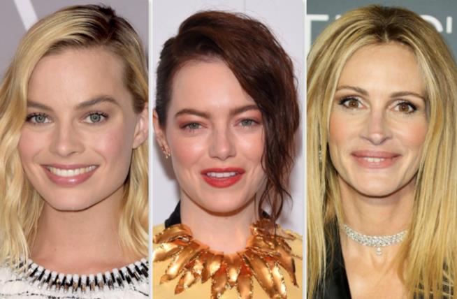 I colori di capelli trendy nel 2019 Collage tra Emma Stone, Margot Robbie e Julia Roberts