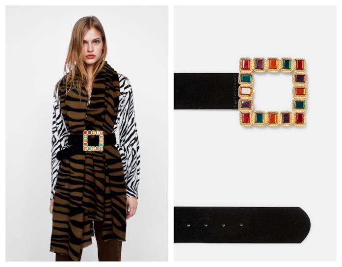 Cintura con maxi fibbia multicolore moda autunno 2018 Con la maxi fibbia multicolore la cintura di tendenza autunno 2018