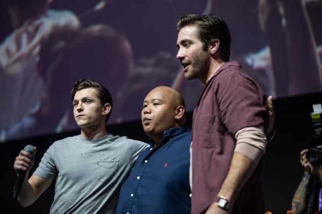 Tom Holland, Jacob Batalon e Jake Gyllenhaal in Brasile 2018 Tom Holland, Jacob Batalon e Jake Gyllenhaa a una convention per Spider-Man Far From Home