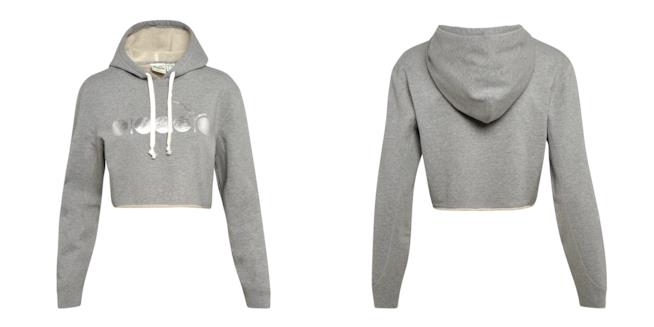 Diadora Sportswear L. HOODIE BL Felpa cropped con logo - Donna Diadora Sportswear L. HOODIE BL Felpa cropped con logo - Donna