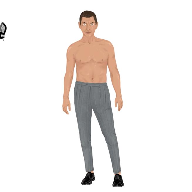 Le possibili combinazioni del dress-up magnet set di Belly Kids ispirato a Jeff Goldblum Una gif del dress-up magnet set di Jeff Goldblum