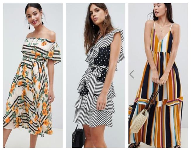 Vestiti a righe colorate di moda per l'estate 2018 Mini e maxi dress a righe colorate per l'estate 2018