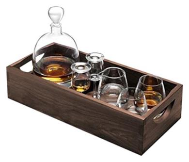 Set per Whisky con vassoio in noce