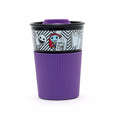 Tazza da viaggio Sally e Jack Skeletron tazza da viaggio viola a tema Nightmare Before Christmas