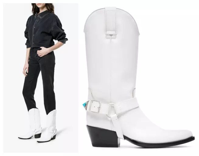 Stivaletti texani bianchi di moda per l'autunno inverno 2018-19 Stivali camperos di tendenza per l'autunno inverno 2018-19