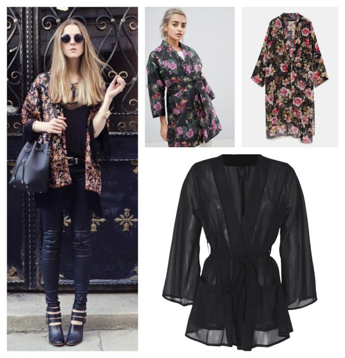 Kimono in versione rock di tendenza per la primavera estate 2018 Rock e dai toni scuri, il kimono di moda per la P/E 2018