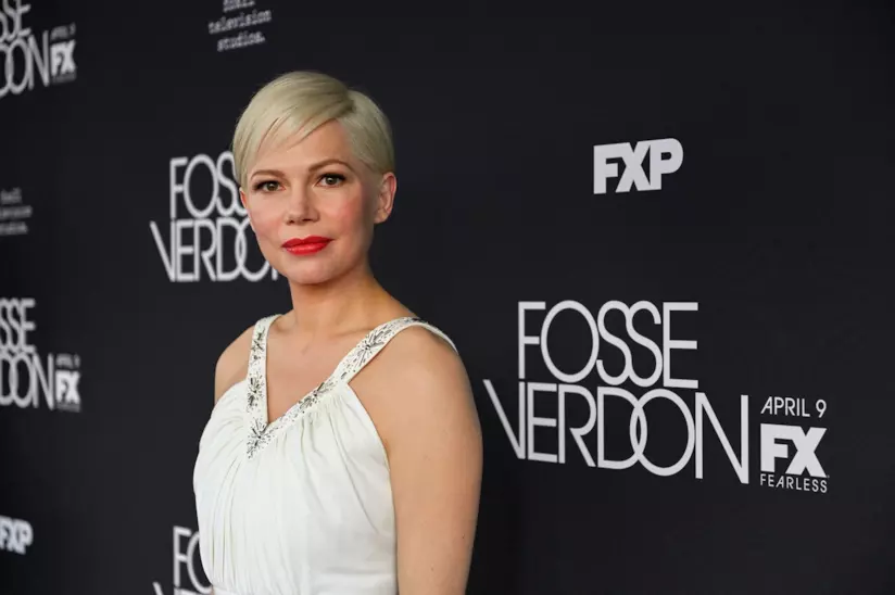 Michelle Williams racconta la sua Gwen Verdon nella serie Fosse/Verdon L'attrice Michelle Williams in posa sul carpet