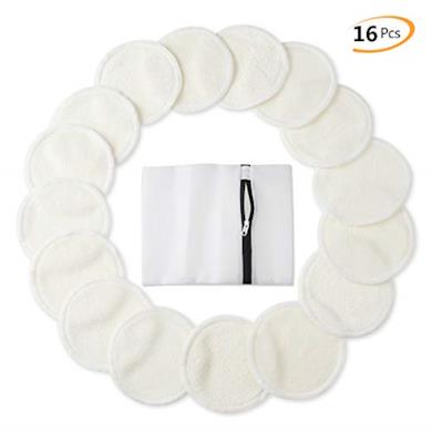 Cuscinetti Per Struccare (16 Pezzi), Cotone Organico Riutilizzabile Con Sacchetto Di Lavanderia, Panni Lavabili Per Il Viso