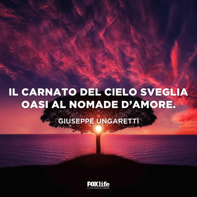 Frase Ungaretti Tramonto in collina