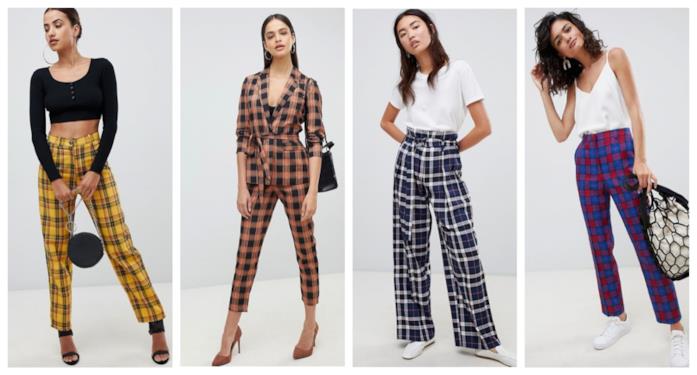 Pantaloni a quadretti colorati di moda per l'autunno inverno 2018-19 A quadretti, i pantaloni di tendenza per l'autunno inverno 2018-19