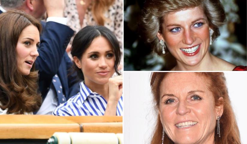 Fergie parla di Diana e delle sue nuore Un collage tra Kate e Meghan, Diana e Fergie