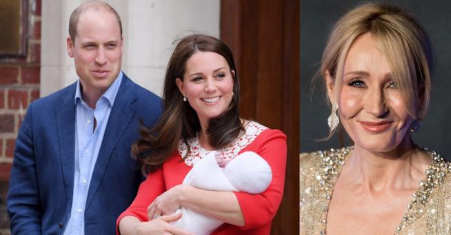 I duchi di Cambridge e J.K.Rowling William e Kate con il terzo figlio e J. K. Rowling