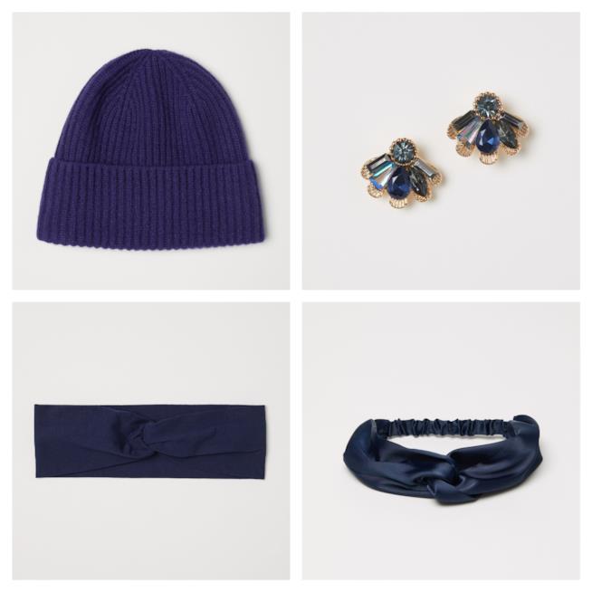 Orecchini e accessori blu per i capelli di moda per l'autunno inverno 2018-19 Accessori blu di tendenza autunno inverno 2018-19