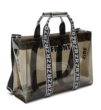 Shopper in vinile con loghi