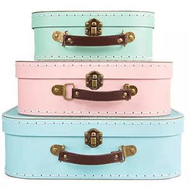Set di 3 valigie rétro vintage Retro Pastel