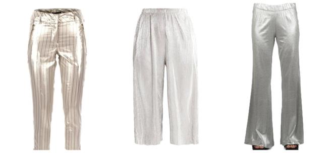 Pantaloni in argento di tendenza estate 2018 In argento, i pantaloni per l'estate 2018