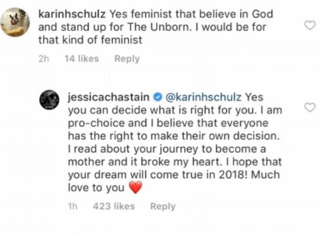 Jessica Chastain fa una donazione a una donna che l'ha criticata sui social Il botta e risposta tra Jessica Chastain e Karin Schulz